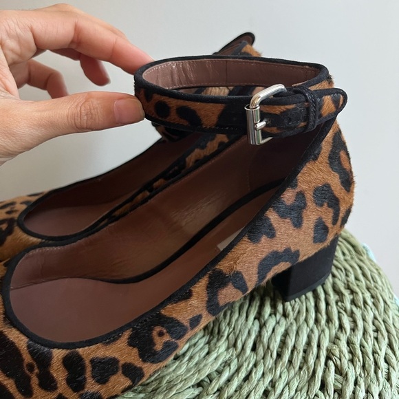 Tabitha Simmons Martha Leopard Calf Hair Ankle Strap Shoes (36.5 EU) - Picture 7 of 11